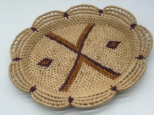 Vintage woven coiled grass - woven,
