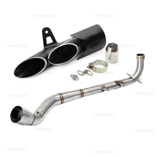 Black double exhaust tips - black,