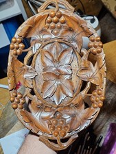 Vintage Swiss Music Box Fruit Bowl Plays Faust Waltz & Haykens Serenade Wood