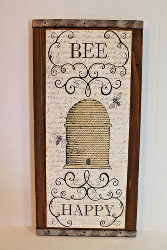Bee happy wooden - "bee,