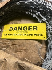 Galvanized Razor Wire 20m Coiled Concertina Type Security ultra-Barb Fencing