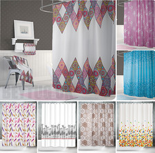 Fabric Extra Long, Wide or Narrow Width Bathroom Shower Curtains Many Sizes