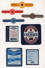 Courage Brewery - 27 x older beer / neck labels - see 6 scans