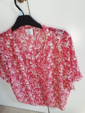 Eastex coral red floral top