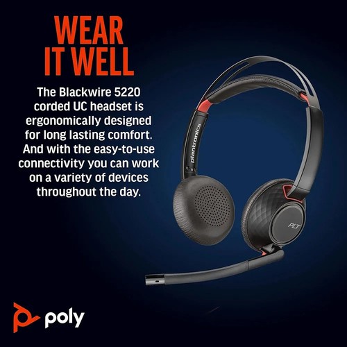 Poly blackwire 5220 stereo - poly,
