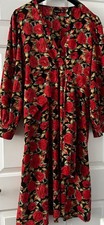 Boohoo Red Rose Floral Wrap