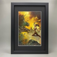 BORIS VALLEJO FRAMED FANTASY ART. WHEN THE MIST CLEARS.