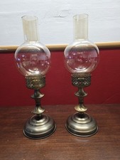 Vintage Pair 1940s Brass Wood