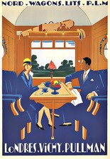 Art Ad Nord Wagons Lits  PLM Railway  Travel  Deco   Poster Print