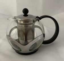 Vintage BODUM Glass Teapot Stainless Steel Infuser Press 0.5L Rare Collectible