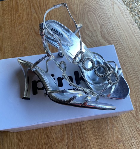 Silver evening shoes pink - silver,