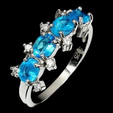Silver Ring Apatite Genuine