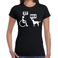 SIT & WALK | Men And Dog Talk | FUNNY | NOVELTY | JOKE | T-SHIRT LADIES TEE TOP
