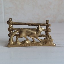 Vintage Brass Fox & Fence
