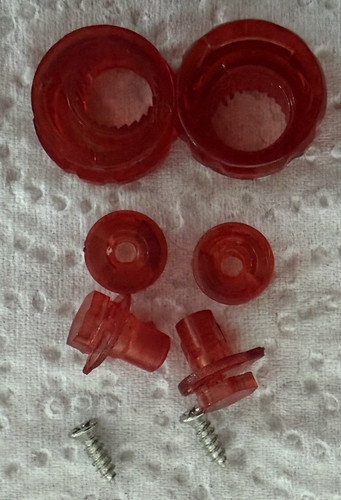 Red tear off button set - red, shoei