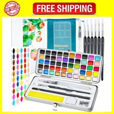 Watercolour Paint Set, 50 Vivid Colors in Portable Box, Art Supplies for Adults,