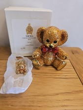 Merrythought Limited Edition ' Cheeky ' bear Gold jewellery Box in Box