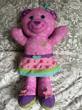 The Original Doodle Bear Plush Soft Toy, pink heart bellybutton. Valentines. 