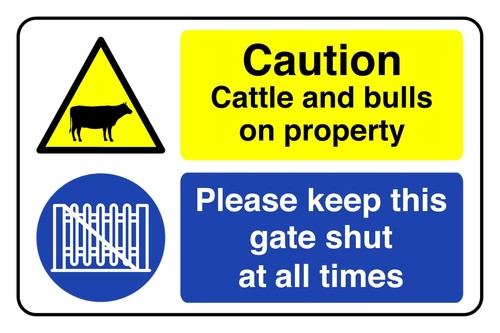 Caution cattle and bulls - cattle,