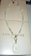 LOLA ROSE YELLOW GREY OFF WHITE HOWLITE 20"-26" ADJUSTABLE PENDANT NECKLACE  QVC