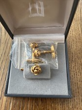 Alfred Dunhill Set of Gold Cufflinks Tie Pin Boxed.