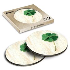 Round MDF Coaster Lucky Green
