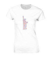 LIBERTY ELECTRIC LADIES T SHIRT FUNNY COOL STATUE OF LIBERTY DESIGN NEW YORK