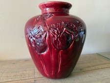 Large Red Studio Pottery Vase