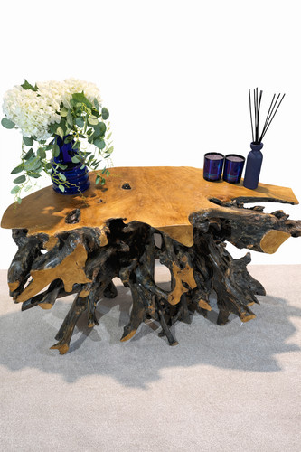 Teak root furniture console - teak,