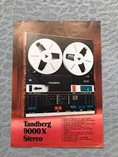 TANDBERG 9000 X Stereo Reel to Reel Tape Deck Specification Sales Brochure 1973