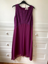 Dress by Wallis size uk 12 petite. Wine colour with lace bodice, lined.