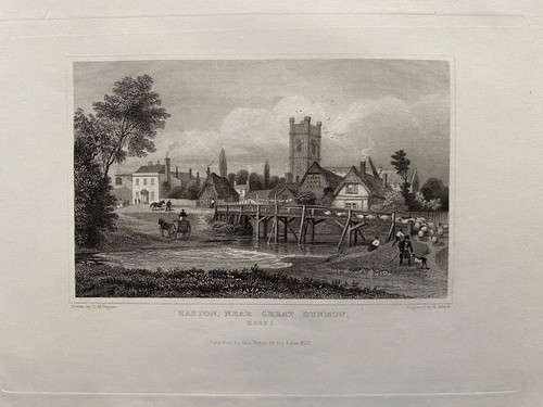 1832 antique print - 1832, easton