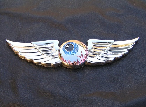 Flying eyeball badge - eyeball, for
