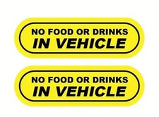 2x TAXI PRIVATE HIRE No Food Or Drinks Warning Sign eating vinyl stickers