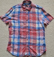 Paul Costelloe Red Check Linen Shirt Size L (NWOT)