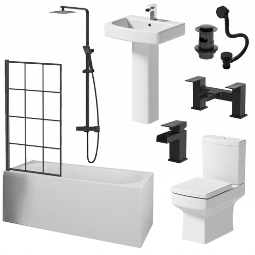 Complete bathroom suite black - bathroom,