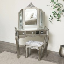 Silver mirrored dressing table
