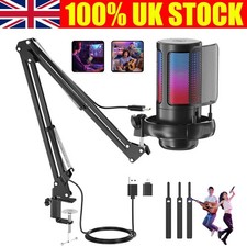 USB Mic Studio Recording Streaming Podcast PC Microphones Cardioid Condenser Kit