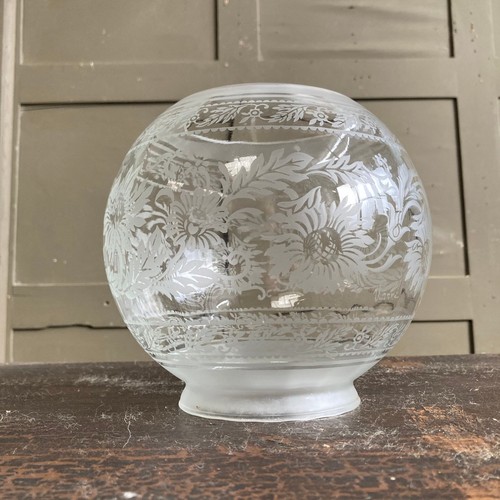 Antique glass oil lamp globe - oil,