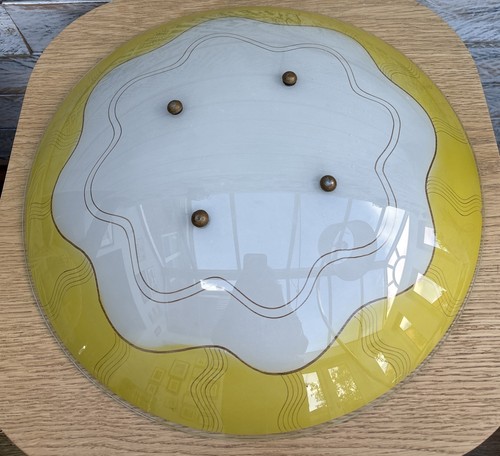 Vintage 1950s glass plafonnier - 1950s,