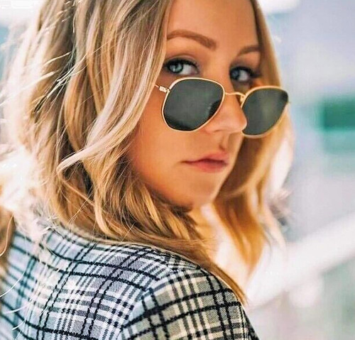Hot classic hexagon sunglasses - hot,