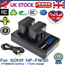 2 Pcs Replace Battery NP-FW50+1*Charger For Sony Alpha A35 A55 NEX-5 NEX-6 NEX-7