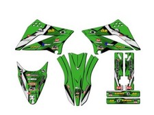 2010-2023 KLX 110 PODIUM Green Senge Graphics Kit Compatible with Kawasaki