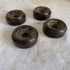 4 Antique Wooden Furniture Caster Cup / Floor Protector