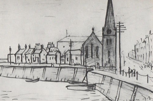 Lowry pencil drawing - lowry,