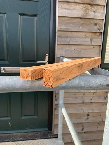 Treated redwood timber - timber, planed
