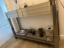 Beautiful Mirrored Table With Two Drawers To Store, With Gorgeous Wall Mirror.