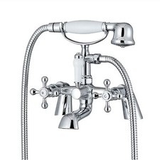 Bath Shower Mixer Taps Beaumont Cross Traditional Victorian Chrome ENKI BBT0257