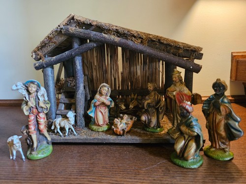 Vintage italian nativity set - nativity,