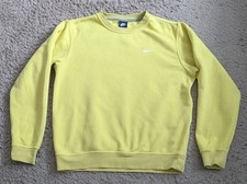 Nike men's yellow fleece sweatshirt white logo - good condition size medium